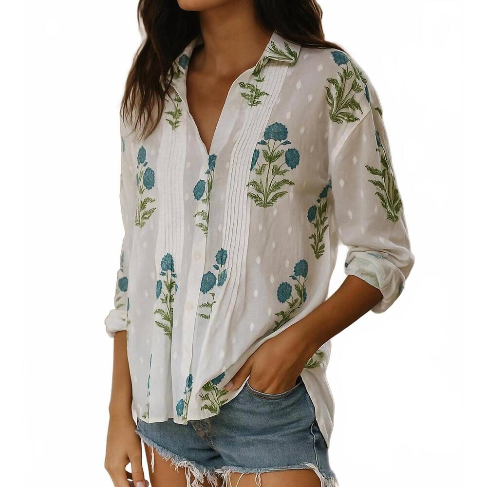 NEW THE NU VINTAGE fioretta top in white - Picture 1 of 2